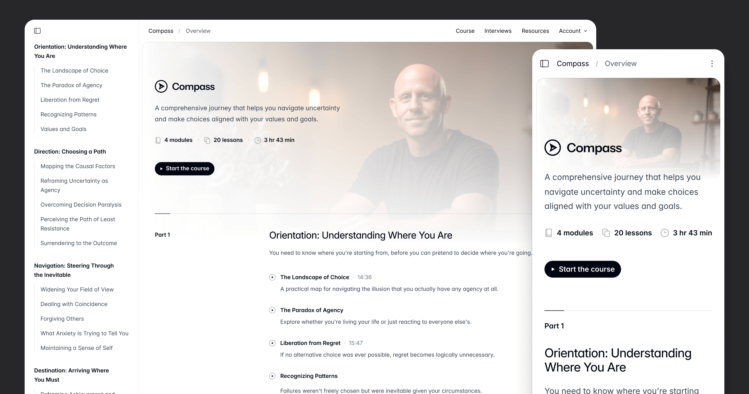 The new Compass course template